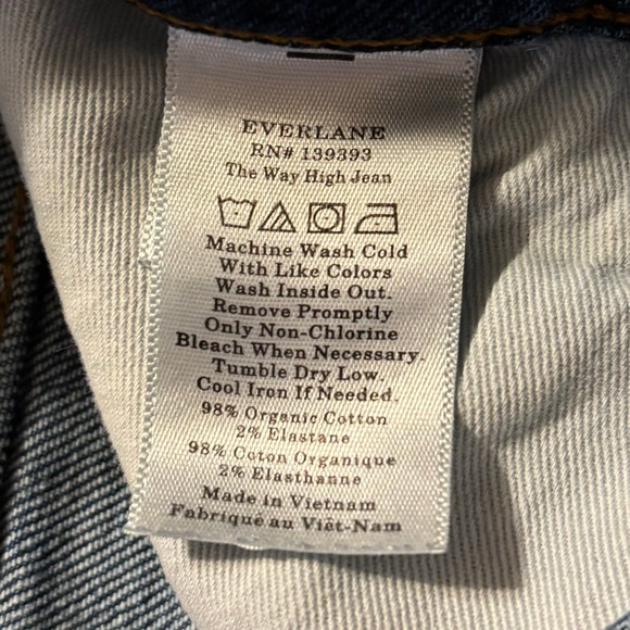 Everlane Women’s 26 x 28 Way High Jean Straight Leg Jean Organic Cotton Denim - Picture 7 of 12